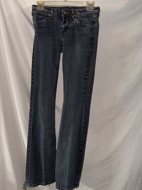 Women's Dark Wash Straight-Leg Jeans - Dark Blue